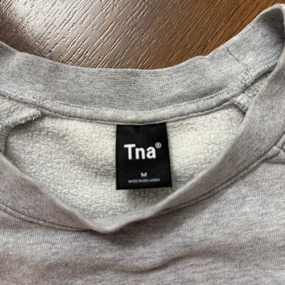 TNA Aritzia Women's Cozy Crewneck Pullover Sweater Loungewear Gray Sz M - Picture 7 of 8